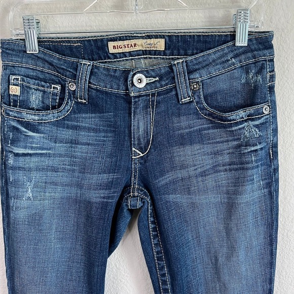 Big Star Casey K Jeans Womens 28 Low Rise Bootcut Stretch Western Cowgirl Hemmed - Picture 2 of 9